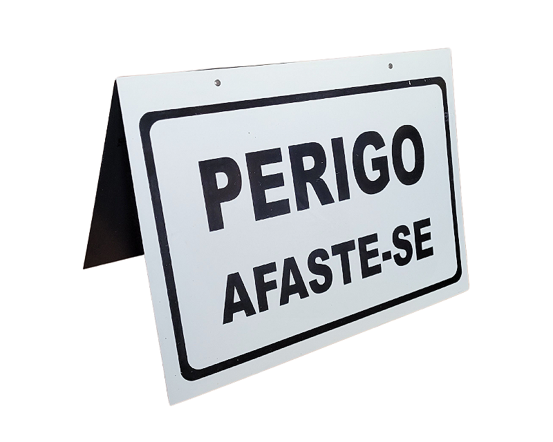 Placa Cavelete Perigo Afaste Se Marca Plastcor Moura Epi S Santiago