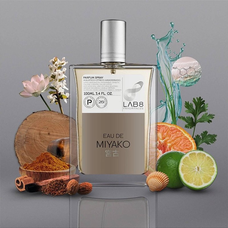 Perfume Masculino Lab 8 Eau de Miyako 100 ml Parfum 26% Essência
