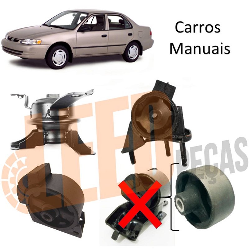 Kit Coxim Traseiro Dianteiro Motor Corolla 1993 1997 Manual - Leed