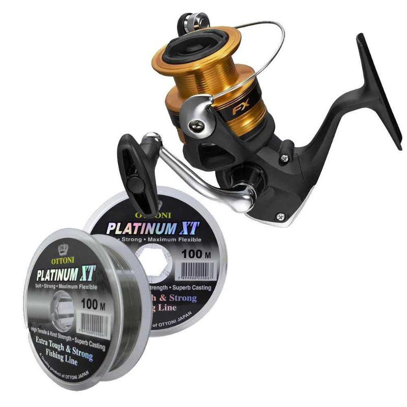 Molinete Shimano FX 2500 FC + Linha Platinum XT - 0,30mm - Loja