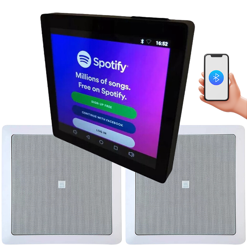 Kit Amplificador Parede Som Painel Tuya + 2 Caixas Jbl 6fr1q - Rover Tech