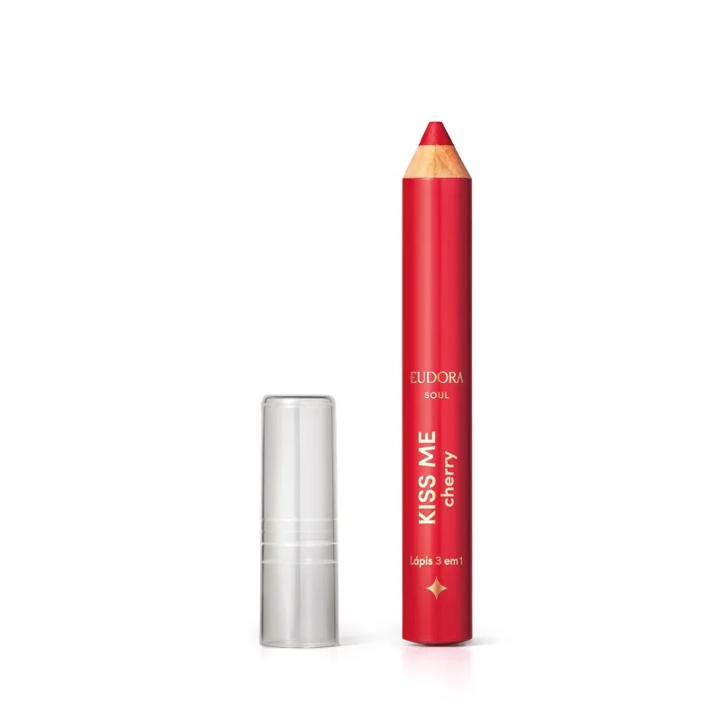 Lápis Multifuncional Vermelho Kiss Me Cherry 3 em 1 1,2g