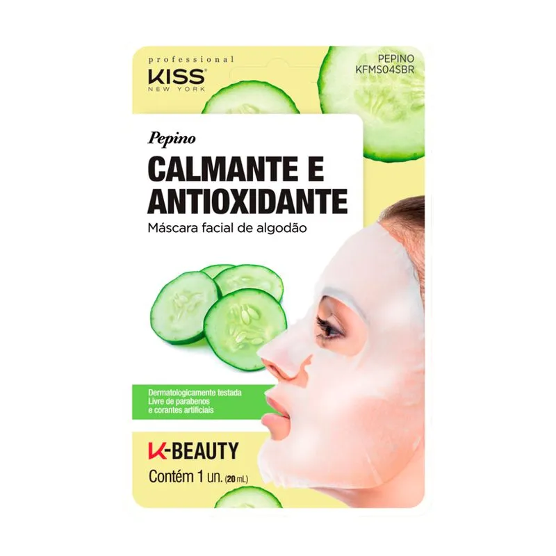 Máscara Facial de Algodão Pepino Kiss New York