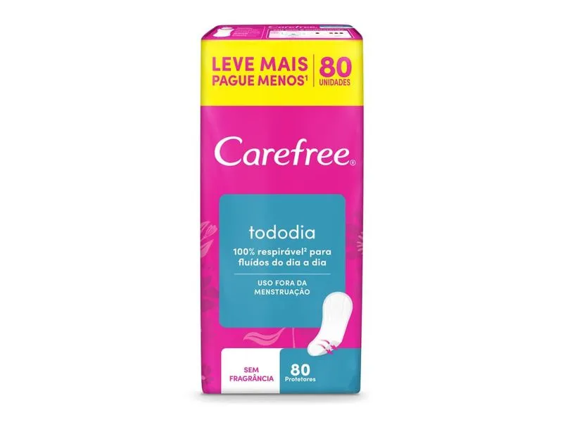 Protetor Diário Carefree Todo Dia Sem Fragrância 80 Unidades