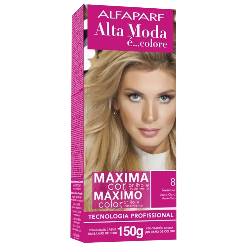 Alta Moda é... Colore 8 Louro Claro - Coloração Permanente 150g