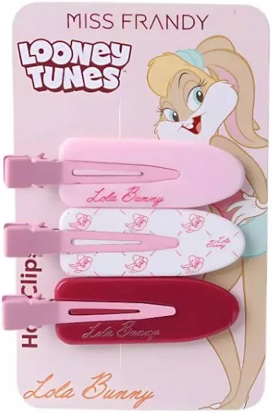 Kit com 3 presilhas Lola Bunny Looney Tunes Miss Frandy
