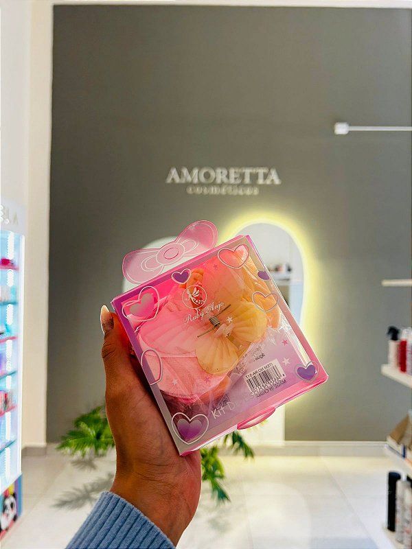 Kit de Esponjas + Acessórios para Cabelo 9 Peças Ruby Anjo Cores Sortidas