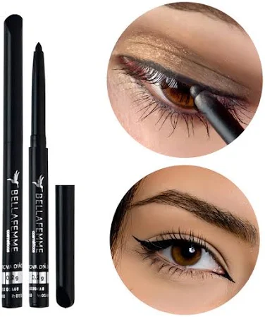 Lápis Para Olhos Retrátil À Prova D'água Bella Femme Preto