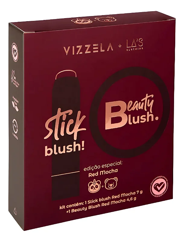 Kit Vizzela Cosméticos + LA's Stick Blush! & Beauty Blush (2 Produtos)