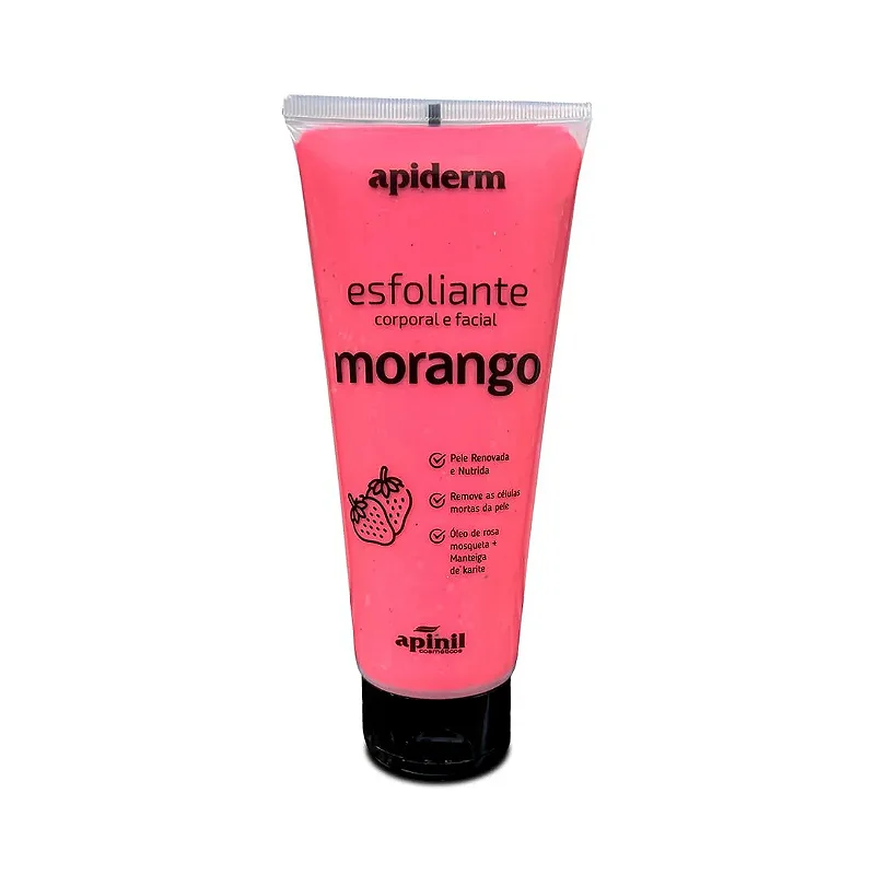 Esfoliante Corporal e Facial Morango 190g Apinil Cosméticos