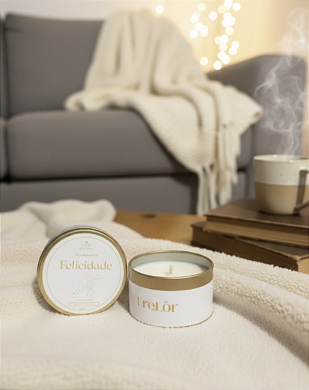 Vela aromática - Laranja e Cedro ( Felicidade ) 120g