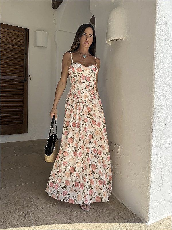 Vestido Vietri longo floral Capri