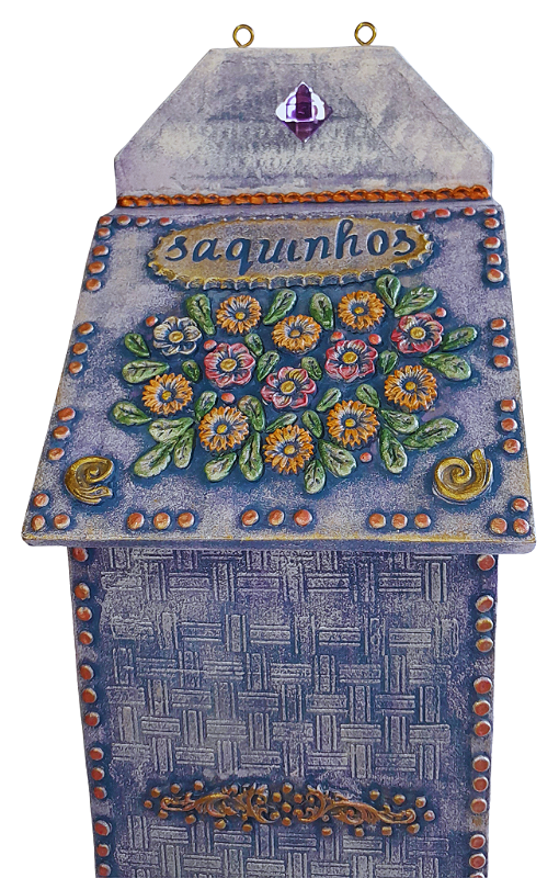 Porta saquinhos floral