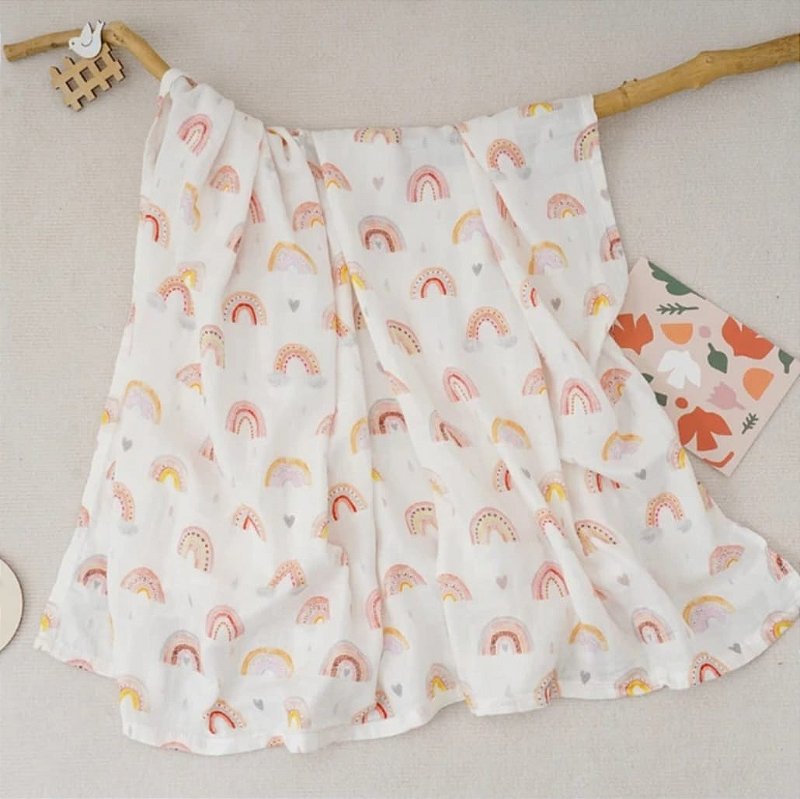 Fraldão arco-iris algodão doce