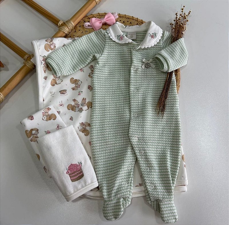 Macacão Longo tricô bordado