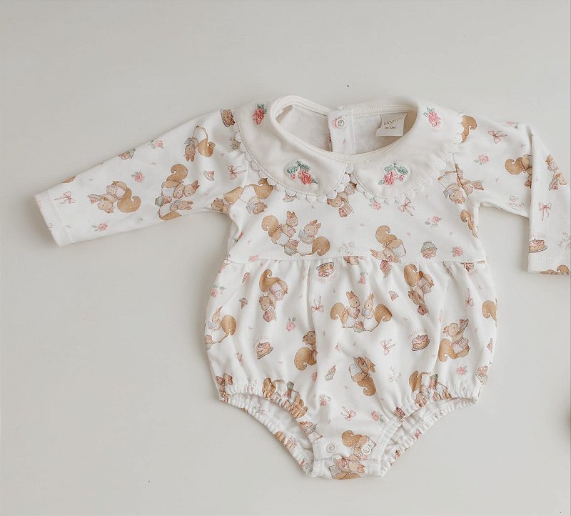 Romper Manga Longa Esquilinhas