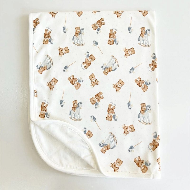 Manta Urso e Cavalinhos Azul