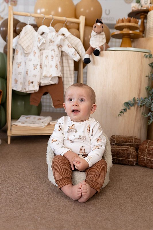 Conjunto body e calça cavalinhos