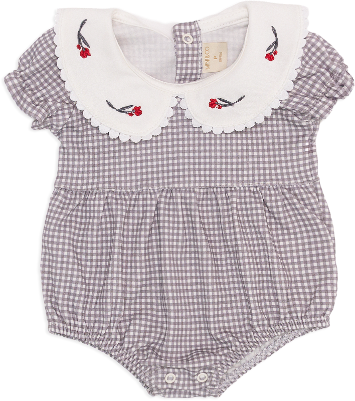 Romper xadrez tulipa vermelha