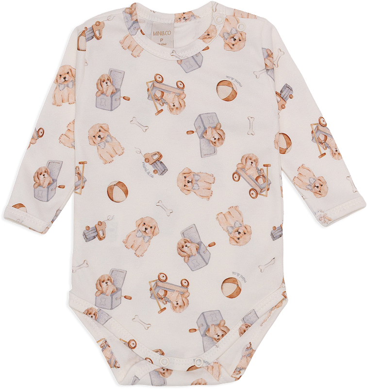 Body manga longa CACHORRINHOS