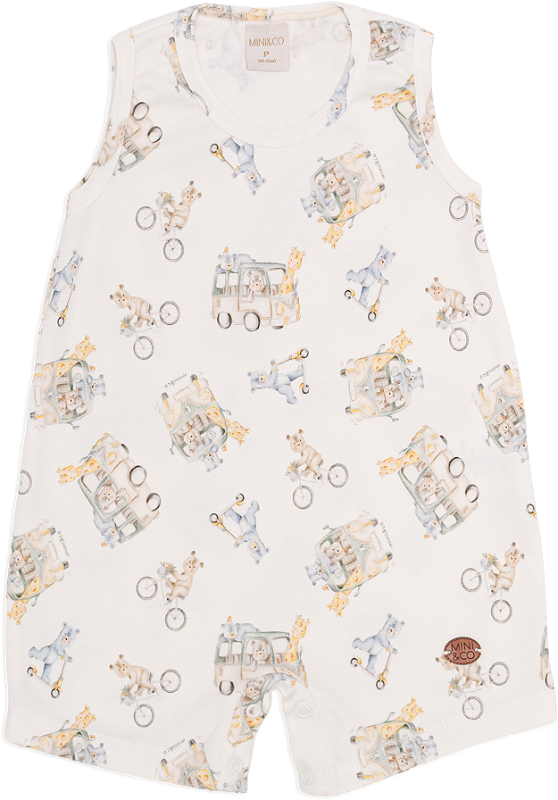 Macacão curto Bichinhos de Ônibus