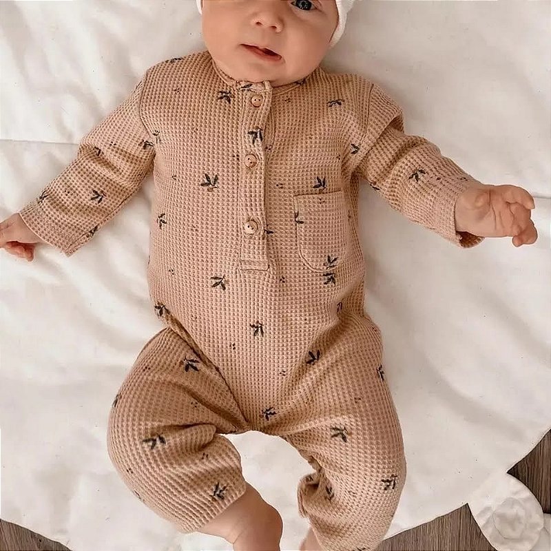 Macacão longo Folhas Capuccino