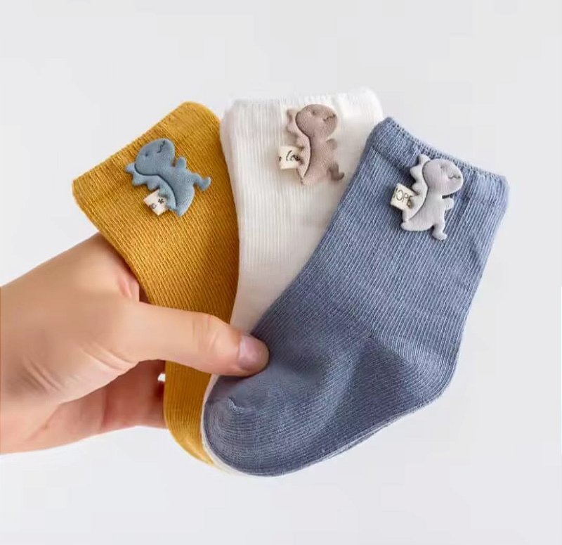 Meia cano médio Azul Dino