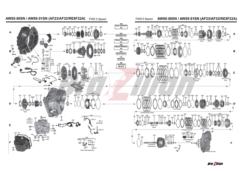 A555ページ Manual de Montagem do Câmbio AW55-50SN / AW55-51SN (AF23 / AF33