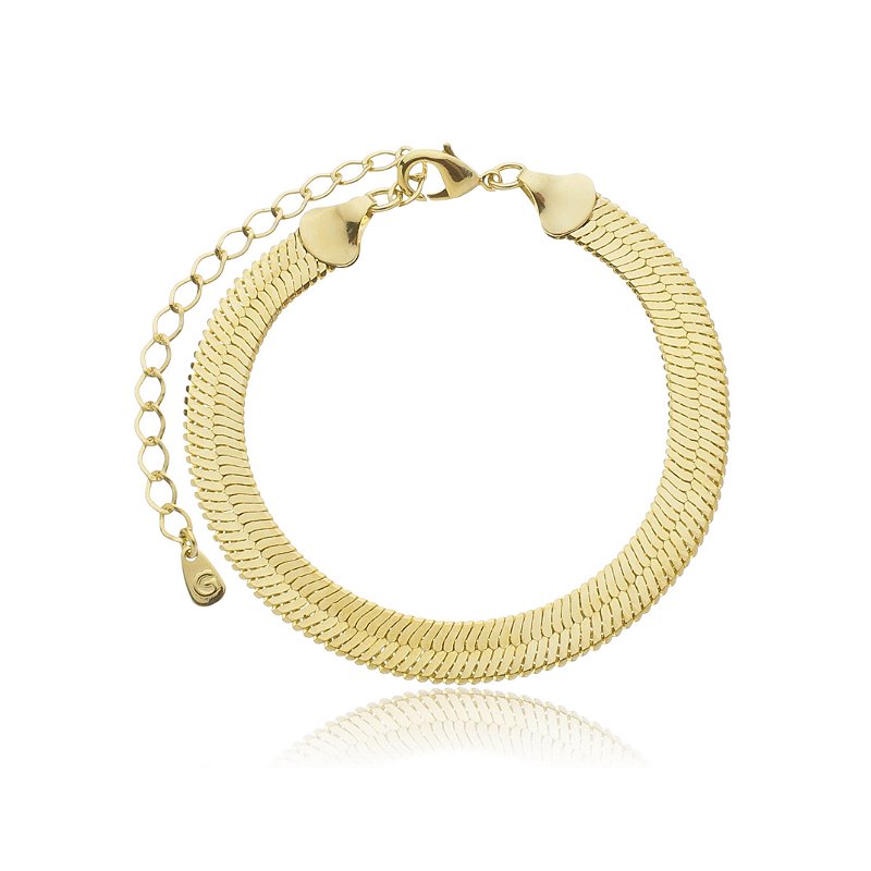 Pulseira Fita Lisa Banho Ouro 18k