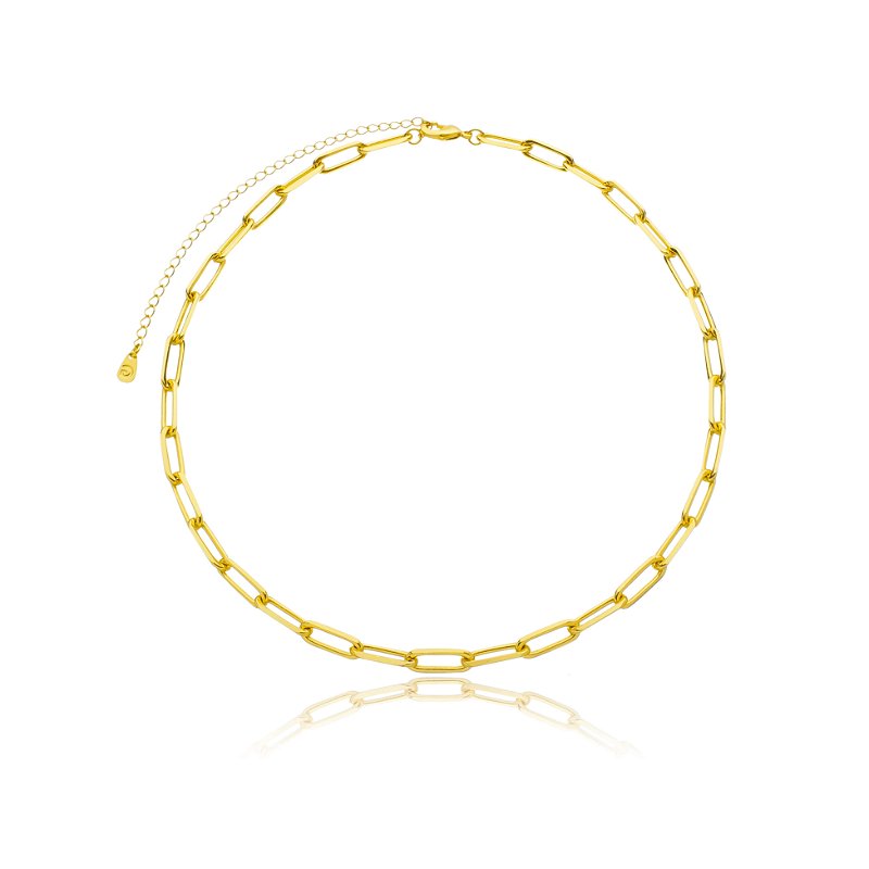 Choker Lisos Elos Banho Ouro 18k