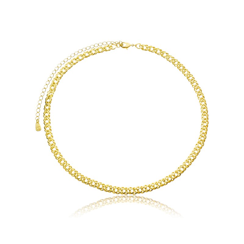 Choker Elos Duplos Banho Ouro 18k