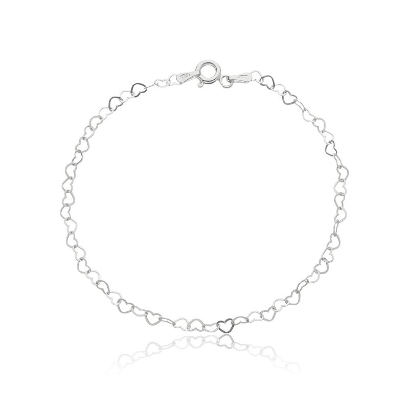 Pulseira Corações Entrelaçados Prata 925