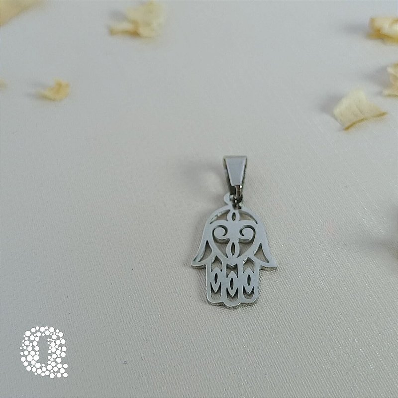 Pingente Mão de Fatima Lisa em Aço Inox