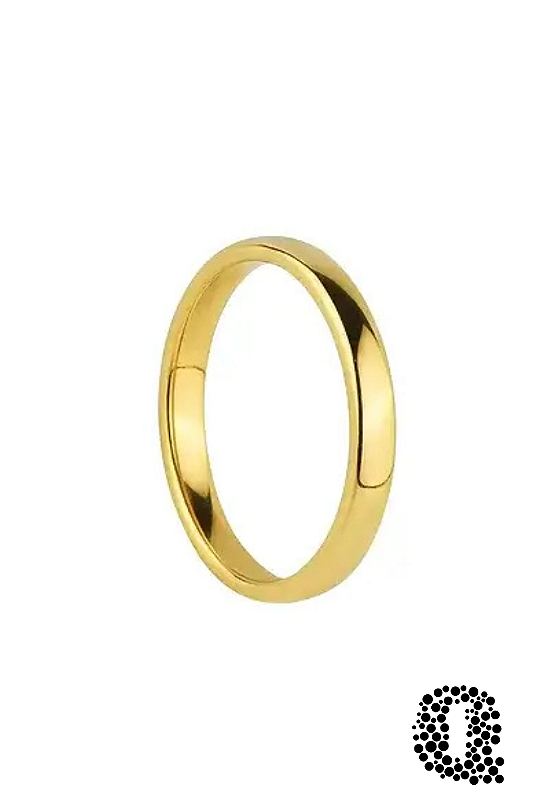 Aliança de Tungstênio Fina Banho Ouro 18k