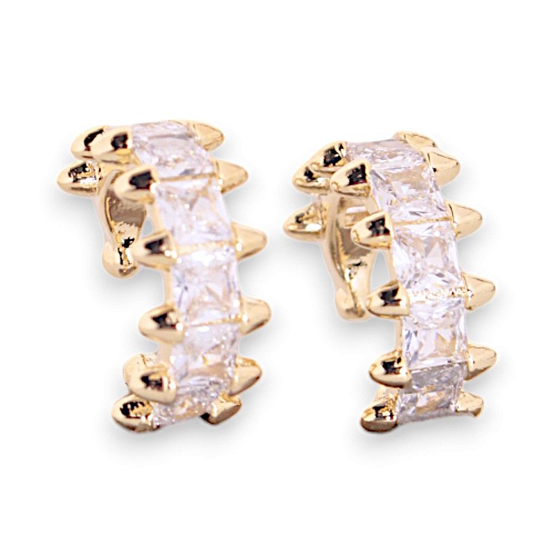 Piercing Duplo com Cristais Banho Ouro 18k