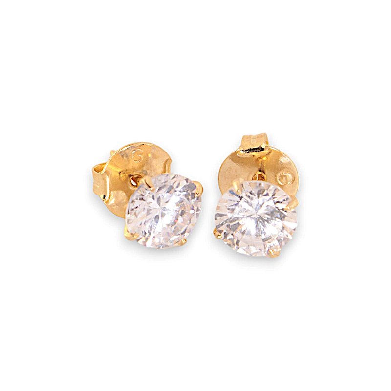 Brinco Ponto de Luz Cristal Banho Ouro 18k