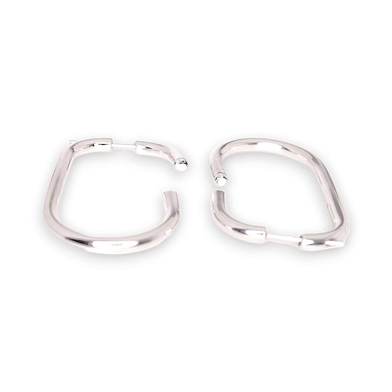 Brinco Liso Ear Jacket Banho Ródio Branco
