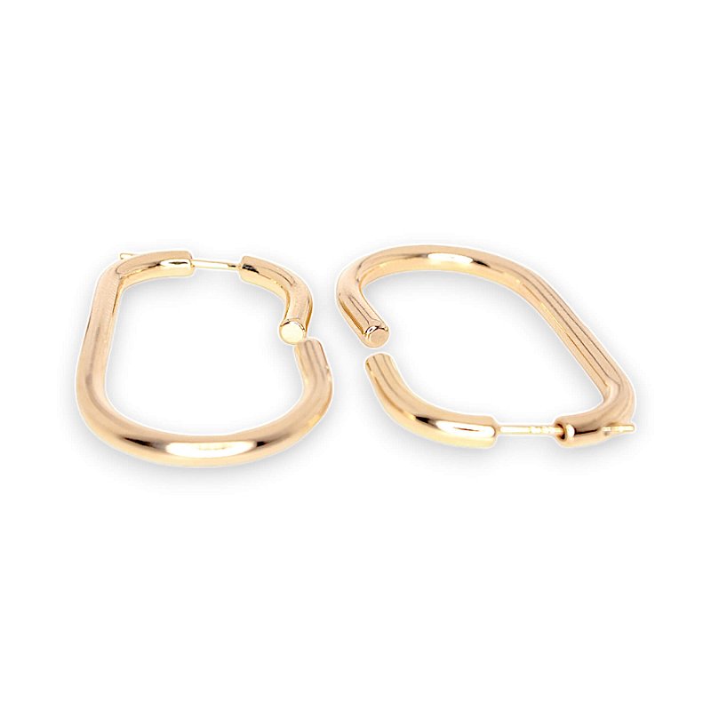 Brinco Liso Ear Jacket Banho Ouro 18k