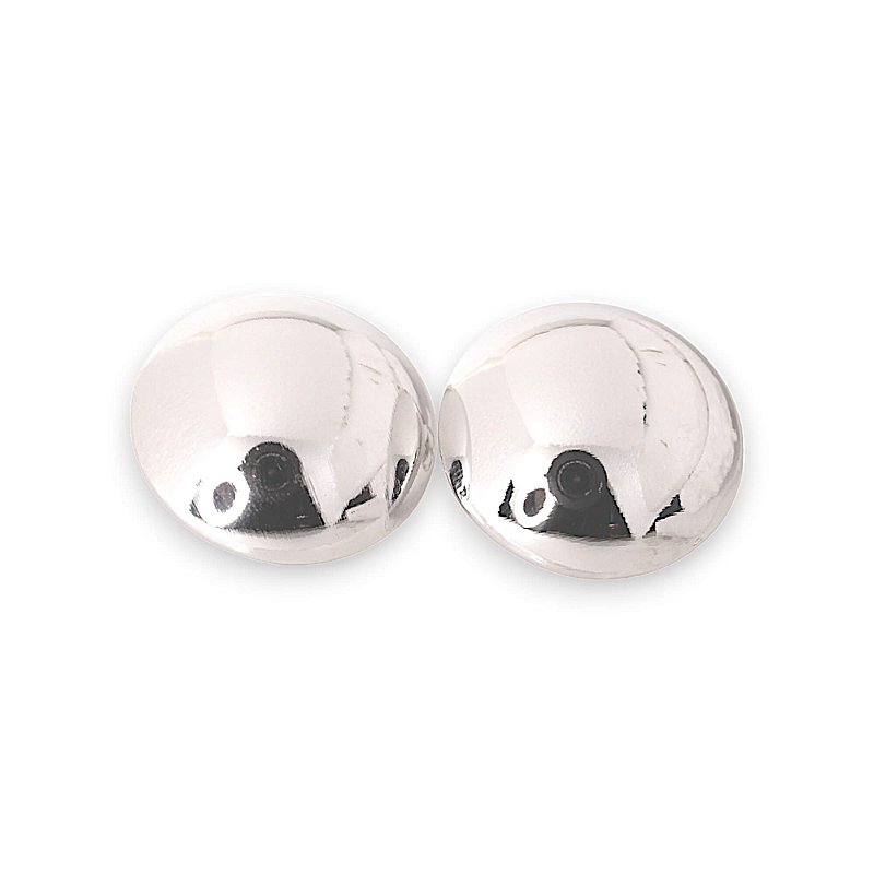 Brinco Meia Bola Banho Ródio Branco