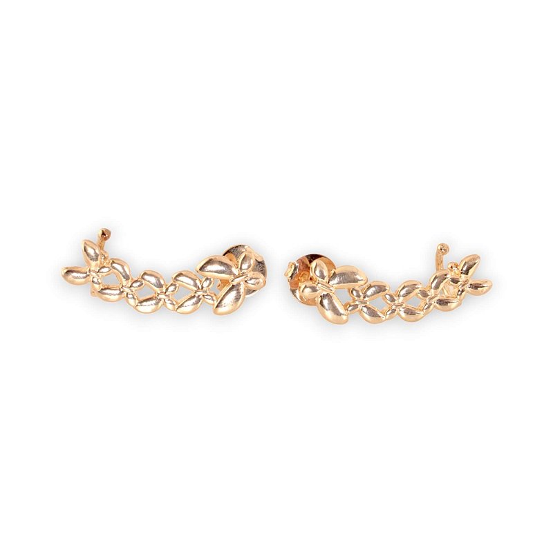 Brinco Ear cuff Borboleta Banho Ouro 18k