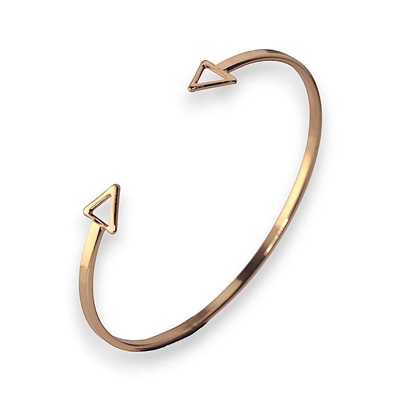 Bracelete Liso Regulável Triângulo Banho Ouro 18k