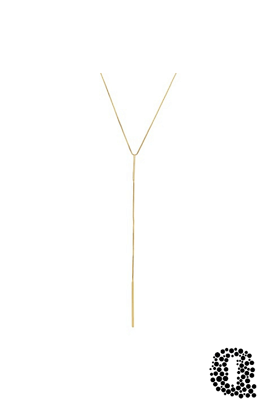Colar Liso Gravata Banho Ouro 18k