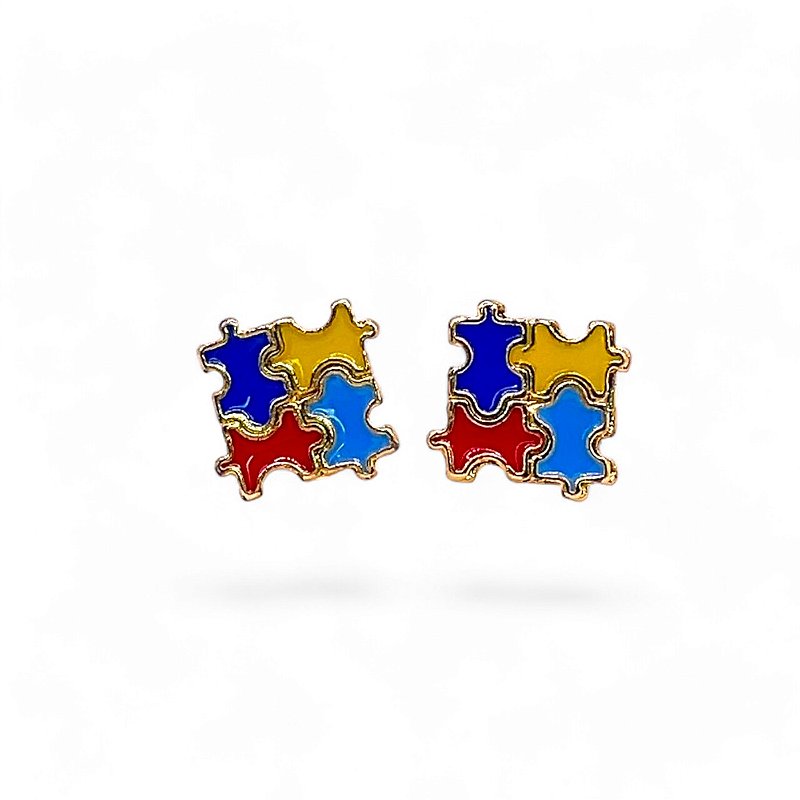 Brinco Símbolo Autismo Folheado Ouro 18k