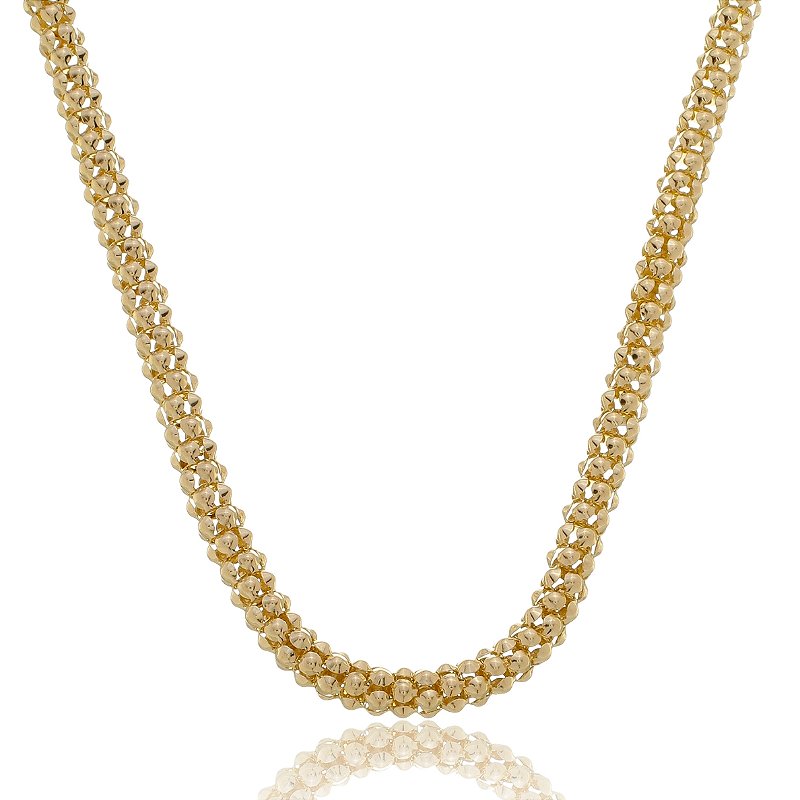 Choker Elo Pipoca Banho Ouro 18k