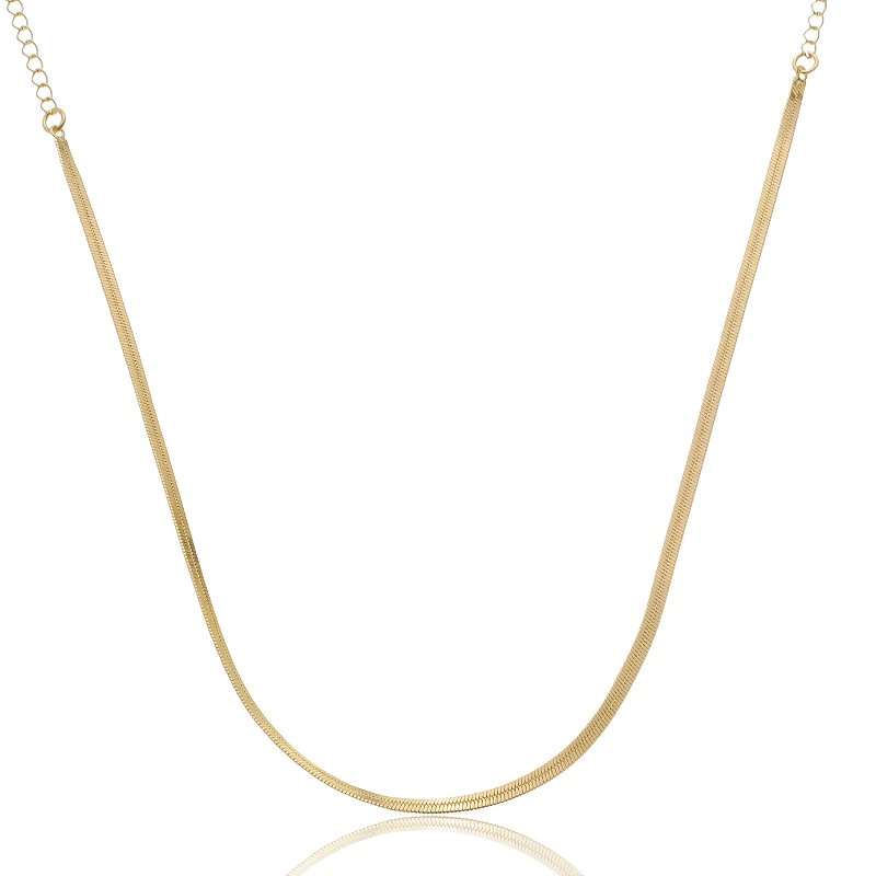 Choker Fio Laminado Fina Banho Ouro 18k