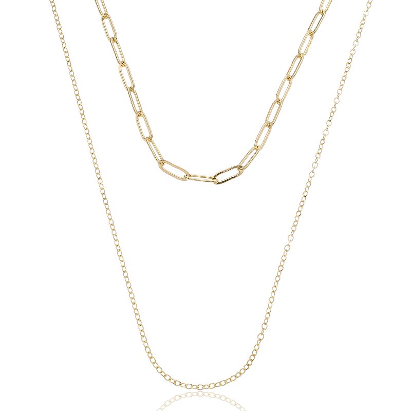 Colar Duplo Elos Cartier Banho Ouro 18k