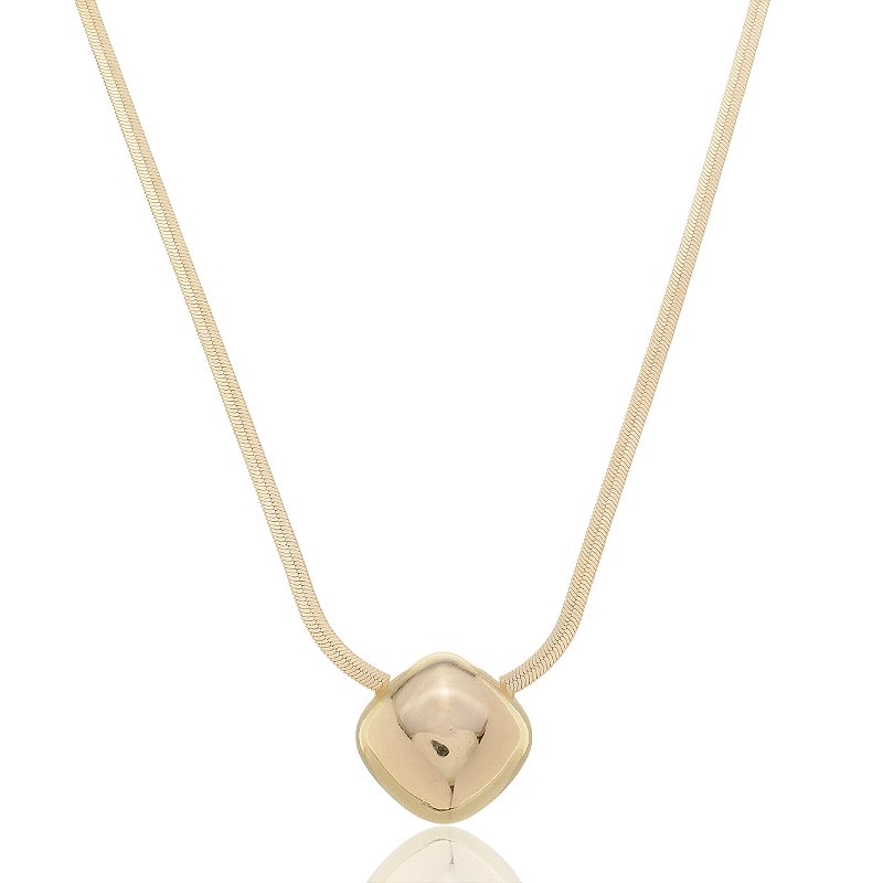 Colar Laminado Losango Banho Ouro 18k