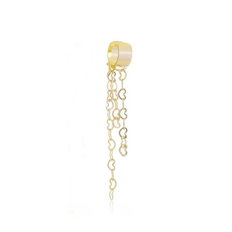 Piercing Fake Franja com Zircônias Banho Ouro 18k