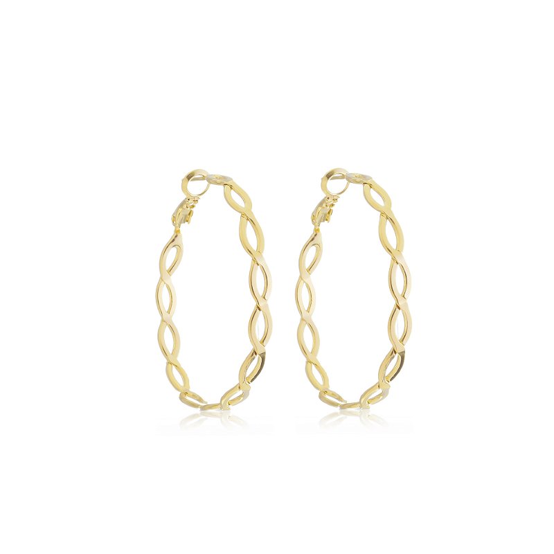 Brinco Argola Elos Infinitos Banho Ouro 18k