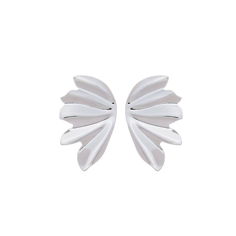 Brinco Asas Banho Ródio Branco